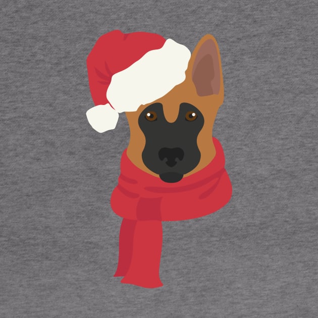 German Shepherd Christmas Dog by JunkyDotCom